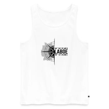 Koordinaten Laboe - Männer Premium Bio Tank Top - Weiß - Vorne - Michal (187cm)