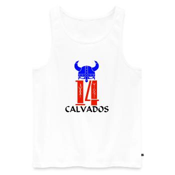 Calvados - Männer Premium Bio Tank Top - Weiß - Vorne - AI Model Male 178 light (178cm)