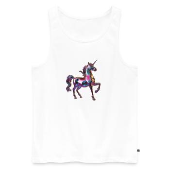 Licorne chormatique pourpre - Débardeur bio Premium Homme - blanc - Devant - Michal (187cm)