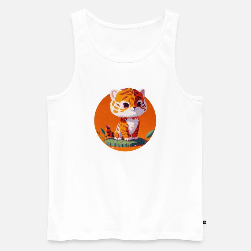 Kleiner Tiger So Süßes Kind - Männer Premium Bio Tank Top - Weiß