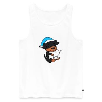 Rottweiler Schlafen Müdigkeit Hund - Männer Premium Bio Tank Top - Weiß - Vorne - Michal (187cm)