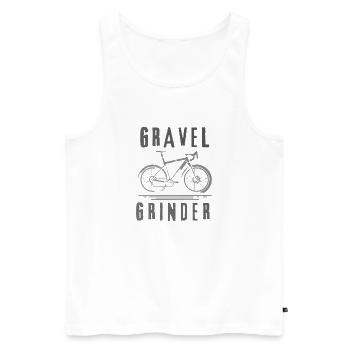 Gravel Bike Grinder Adventure - Débardeur bio Premium Homme - blanc - Devant - Michal (187cm)