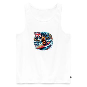 Design de surf australien Quokka - Débardeur bio Premium Homme - blanc - Devant - Michal (187cm)