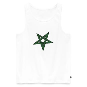 Grüner Sternenknoten - Männer Premium Bio Tank Top - Weiß - Vorne - Michal (187cm)
