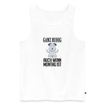 Montag Spruch Yoga Hund - Männer Premium Bio Tank Top - Weiß - Vorne - Michal (187cm)