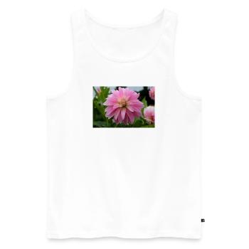 Dahlie pink rosa Blüte ,Blume - Männer Premium Bio Tank Top - Weiß - Vorne - AI Model Male 178 light (178cm)