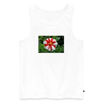 Dahlie weiß rot Blüte ,Blume - Männer Premium Bio Tank Top - Weiß - Vorne - AI Model Male 178 light (178cm)