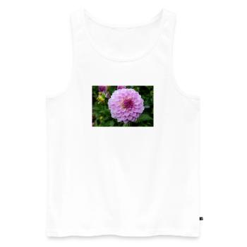 Dahlie pink rosa Blüte ,Blume - Männer Premium Bio Tank Top - Weiß - Vorne - AI Model Male 178 light (178cm)