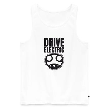 Drive Electric Supercharge - Fans de voitures électriques - Débardeur bio Premium Homme - blanc - Devant - AI Model Male 178 light (178cm)