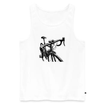 Rennrad Fahrrad Radsport Skizze schwarz weiss - Männer Premium Bio Tank Top - Weiß - Vorne - Michal (187cm)