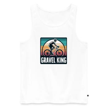 Gravel King Cyclisme Illustration - Débardeur bio Premium Homme - blanc - Devant - Michal (187cm)
