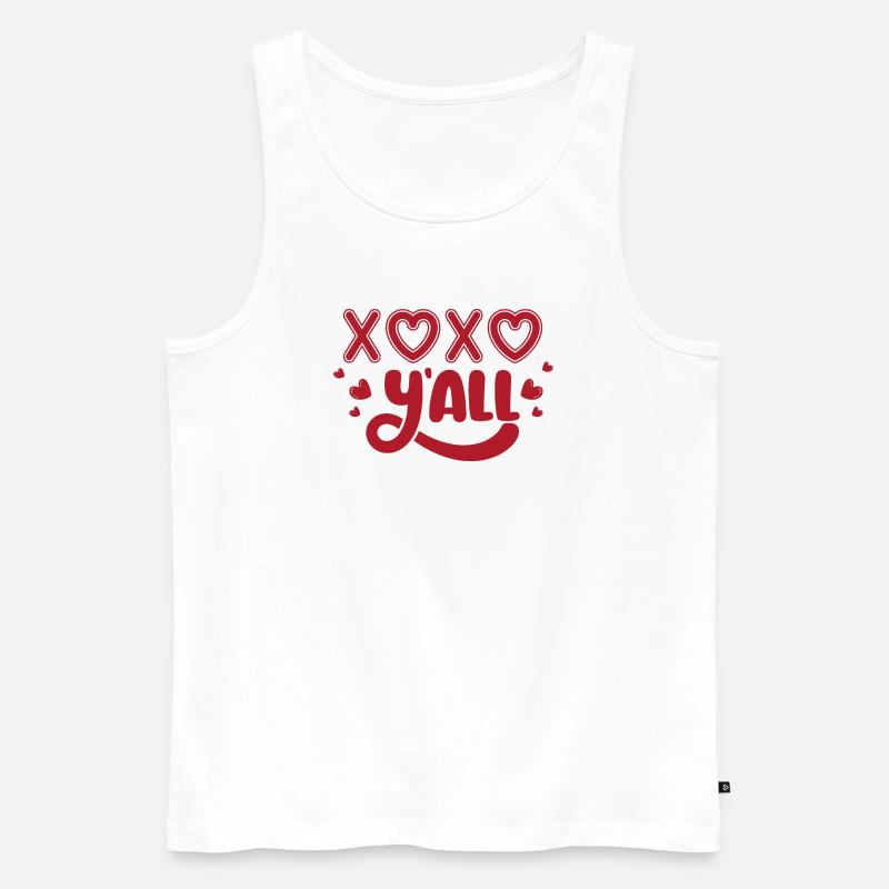 Liebe und Freude Herz Muster Design - Männer Premium Bio Tank Top - Weiß