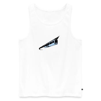 Wuppertal Schwebebahn bunt - Männer Premium Bio Tank Top - Weiß - Vorne - AI Model Male 178 light (178cm)