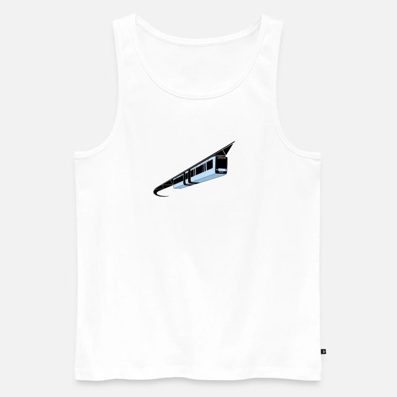 Wuppertal Schwebebahn bunt - Männer Premium Bio Tank Top - Weiß