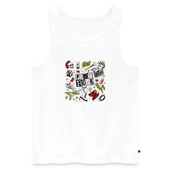 Graffiti Inspiration mit Puls und Herzen - Männer Premium Bio Tank Top - Weiß - Vorne - Michal (187cm)