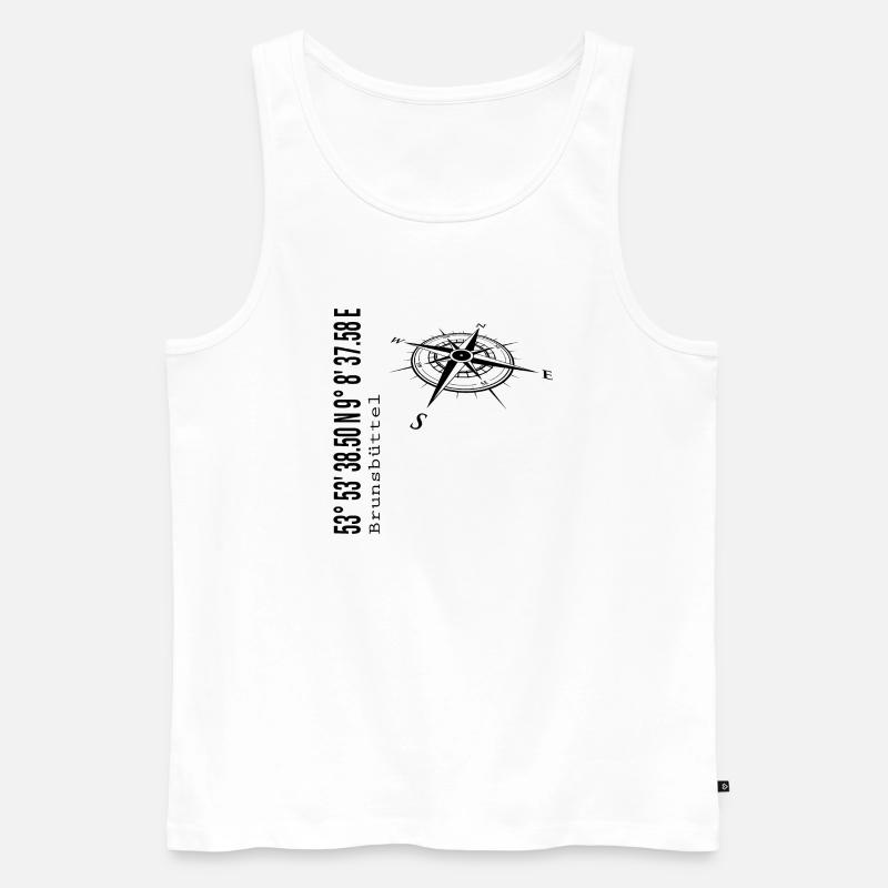 Koordinaten Brunsbüttel - Männer Premium Bio Tank Top - Weiß