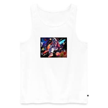 Astronaut and space - Men's Premium Organic Tank Top - white - Front - AI Model Male 178 light (178cm)