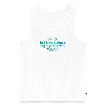 In Christ alone - Men's Premium Organic Tank Top - white - Front - AI Model Male 178 light (178cm)