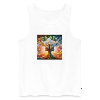 Tree of Life - Men's Premium Organic Tank Top - white - Front - AI Model Male 178 light (178cm)