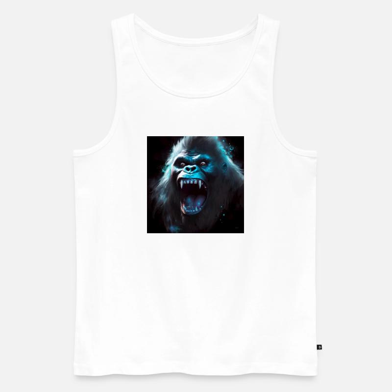 Gorilla 06 - Männer Premium Bio Tank Top - Weiß