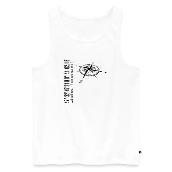 Koordinaten Lindau am Bodensee - Männer Premium Bio Tank Top - Weiß - Vorne - AI Model Male 178 light (178cm)