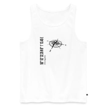 Koordinaten Siegen - Männer Premium Bio Tank Top - Weiß - Vorne - Michal (187cm)