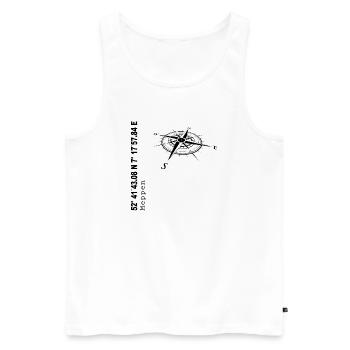 Koordinaten Meppen - Männer Premium Bio Tank Top - Weiß - Vorne - AI Model Male 178 light (178cm)