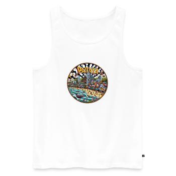 Pattaya Thailand City Design - Men's Premium Organic Tank Top - white - Front - Michal (187cm)