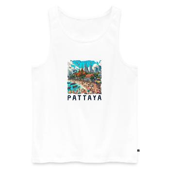 Pattaya Thailand Strand Design - Männer Premium Bio Tank Top - Weiß - Vorne - AI Model Male 178 light (178cm)