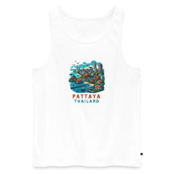Pattaya Thailand Design - Men's Premium Organic Tank Top - white - Front - Michal (187cm)