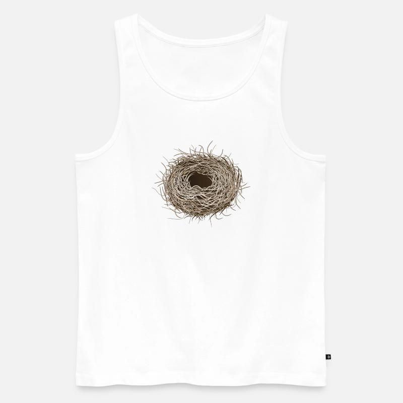 leeres Vogelnest oder Osternest zum Frühling - Männer Premium Bio Tank Top - Weiß