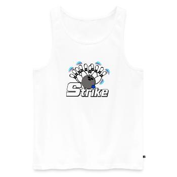 Bowling Strike , Fun Shirt , Strike Bowling (25) - Männer Premium Bio Tank Top - Weiß - Vorne - AI Model Male 178 light (178cm)