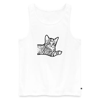 Cat Black Kitten Kitten - Men's Premium Organic Tank Top - white - Front - AI Model Male 178 light (178cm)