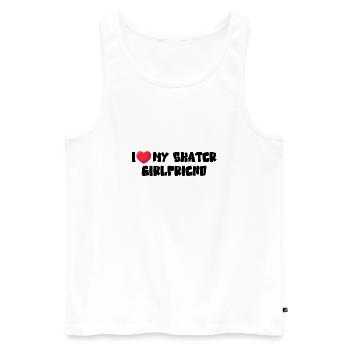 I Love My Skater Girlfriend - Männer Premium Bio Tank Top - Weiß - Vorne - Michal (187cm)