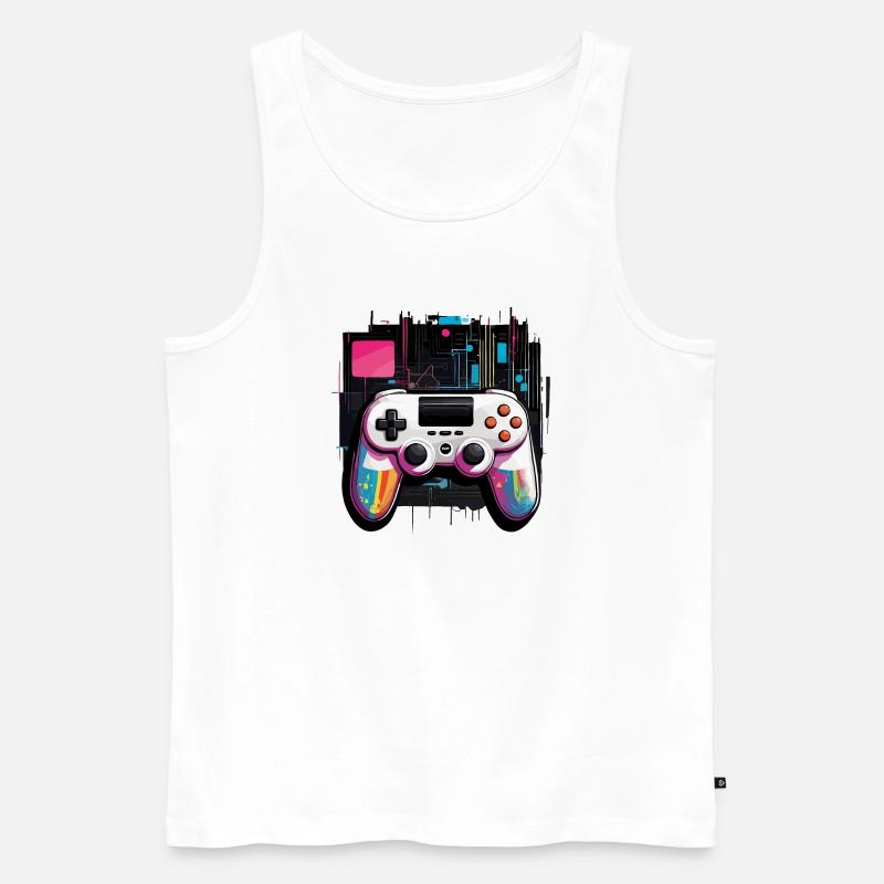 Gamer Controller - Männer Premium Bio Tank Top - Weiß
