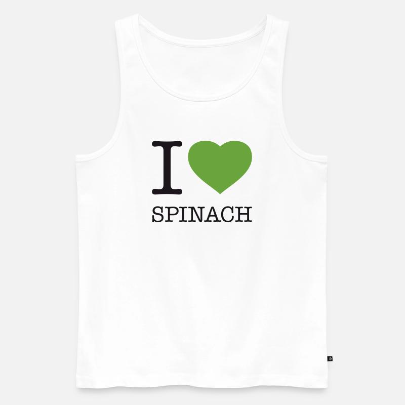 I LOVE SPINACH Spinat - Männer Premium Bio Tank Top - Weiß