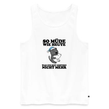 Ausschlafen Müde Spruch lustig Schlafen - Leopard - Männer Premium Bio Tank Top - Weiß - Vorne - Michal (187cm)