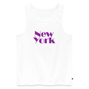 NEW YORK-Purple Broadway - Männer Premium Bio Tank Top - Weiß - Vorne - Michal (187cm)