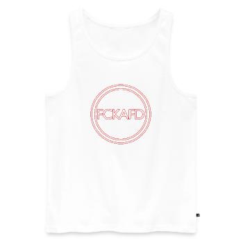 FCK AFD - Männer Premium Bio Tank Top - Weiß - Vorne - AI Model Male 178 light (178cm)