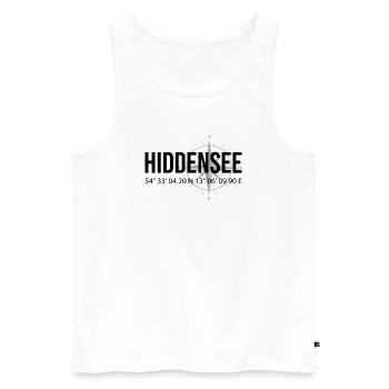 Koordinaten Hiddensee - Männer Premium Bio Tank Top - Weiß - Vorne - Michal (187cm)