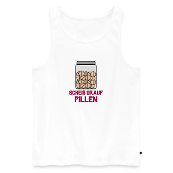I don't care, statement, indifferent, funny - Men's Premium Organic Tank Top - white - Front - Michal (187cm)