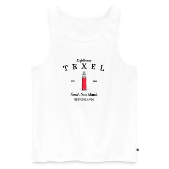Texel, Nordseeinsel der Niederlande Zeichnung - Männer Premium Bio Tank Top - Weiß - Vorne - AI Model Male 178 light (178cm)