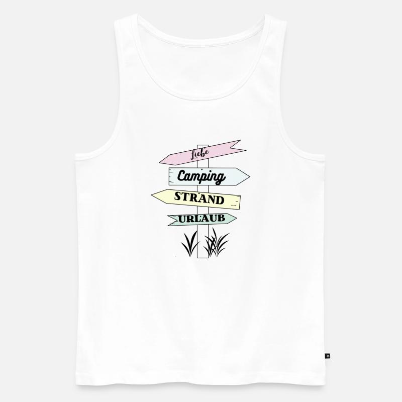 Camping Strand Urlaub Liebe - Männer Premium Bio Tank Top - Weiß