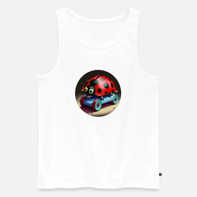 Marienkäfer auf Skateboard - Männer Premium Bio Tank Top - Weiß