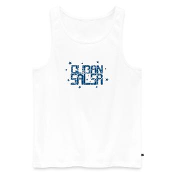 Cuban Salsa Rueda Timba Dancing - Men's Premium Organic Tank Top - white - Front - AI Model Male 178 light (178cm)