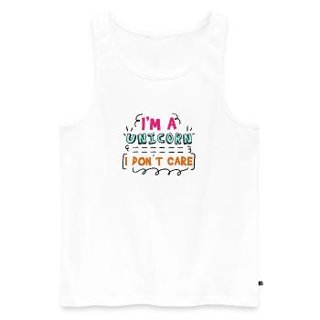 Gleichgültig Egal Statement Ist Mir Wurscht - Männer Premium Bio Tank Top - Weiß - Vorne - Michal (187cm)