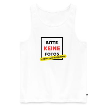 Bitte keine Fotos ich bin krank geschrieben! Party - Männer Premium Bio Tank Top - Weiß - Vorne - AI Model Male 178 light (178cm)