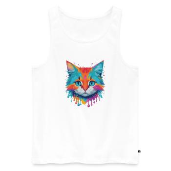 Cute Cat - Men's Premium Organic Tank Top - white - Front - AI Model Male 178 light (178cm)