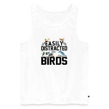 Leicht von Vögeln abgelenkt - Männer Premium Bio Tank Top - Weiß - Vorne - AI Model Male 178 light (178cm)