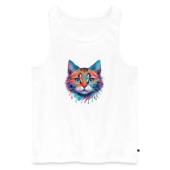 Cute Cat - Men's Premium Organic Tank Top - white - Front - AI Model Male 178 light (178cm)